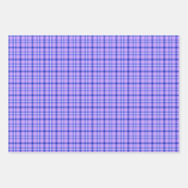 Hoja De Papel De Regalo Purple Blue Plaid Classic Pattern Bright
