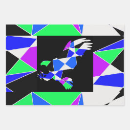 Hoja De Papel De Regalo Purple blue White triangle abstract