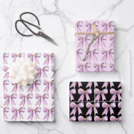 Hoja De Papel De Regalo Purple Coquette Bow