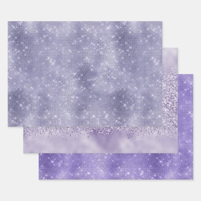 Hoja De Papel De Regalo Purple Dream Sparkle (Set)