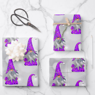 Hoja De Papel De Regalo Purple Gnome