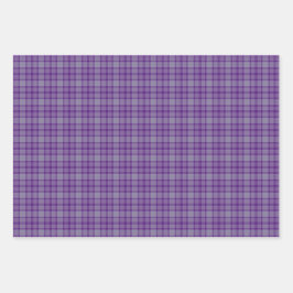 Hoja De Papel De Regalo Purple Gray Plaid Tartan