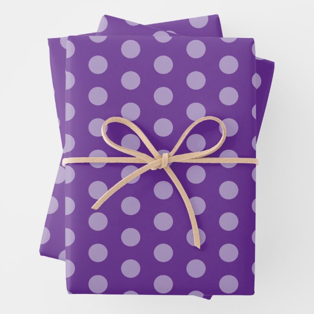 Hoja De Papel De Regalo Purple Polka Dots  (In situ)
