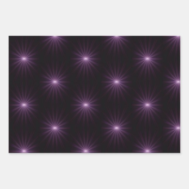 Hoja De Papel De Regalo Purple Starburst (Anverso)