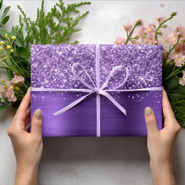 Hoja De Papel De Regalo Púrpura amatista brillante con lámina falsa
