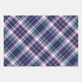 Hoja De Papel De Regalo Púrpura, azul y verde vivos