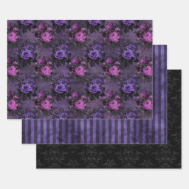 Hoja De Papel De Regalo Púrpura Gótico Oscuro y Melancólico