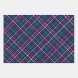 Hoja De Papel De Regalo Púrpura, verde y azul vivos