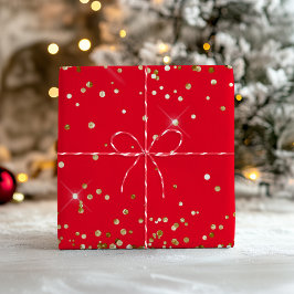 Hoja De Papel De Regalo Purpurina de oro y rojo