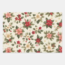 Hoja De Papel De Regalo purpurina de patrones de navidades asombroso para