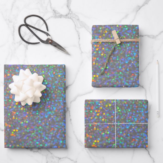 Hoja De Papel De Regalo purpurina holográfico (Anverso)