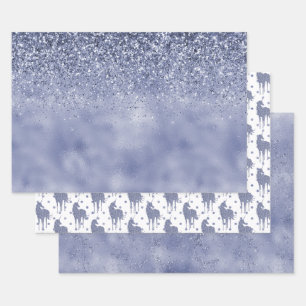 Hoja De Papel De Regalo Purpurina morado unicornio