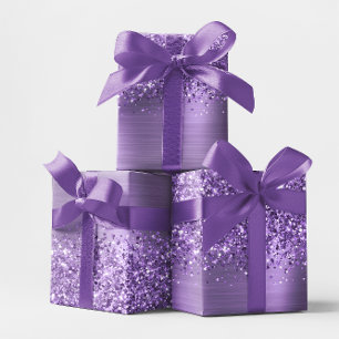 Hoja De Papel De Regalo Purpurina Rosa Brillante Glam