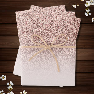 Hoja De Papel De Regalo Purpurina Rosa de oro elegante negro