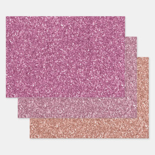 Hoja De Papel De Regalo Purpurina rosa Glitz chispeante