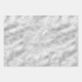 Hoja De Papel De Regalo Purpurina Silver Glam Sparkle  