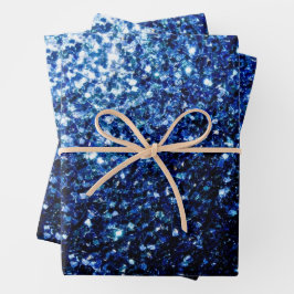 Hoja De Papel De Regalo Purpurinas de imitación azul oscuro brillan