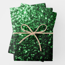 Hoja De Papel De Regalo Purpurinas de imitación verde oscuro