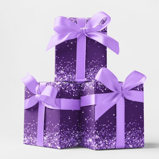 Hoja De Papel De Regalo Purpurinoso Royal Purple (Glittery Royal Purple Wrapping Paper Sheets)
