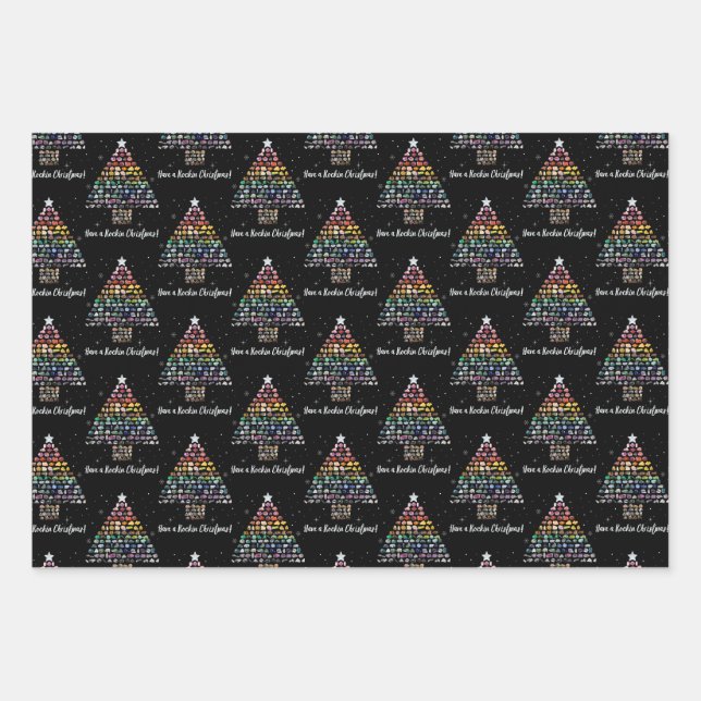 Hoja De Papel De Regalo ¡Que tengan Navidades Rockin! Crystal Christmas Tr (Anverso)