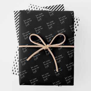 Hoja De Papel De Regalo Que tu corazón sea Navidades negros livianos