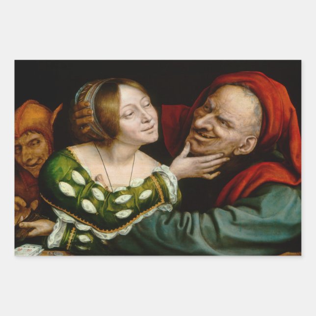 Hoja De Papel De Regalo Quentin Matsys - Amantes coincidentes (Anverso)