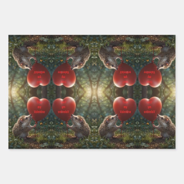 Hoja De Papel De Regalo Quill You Be My Valentine (Anverso 2)