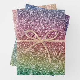 Hoja De Papel De Regalo Rainbow Glitter