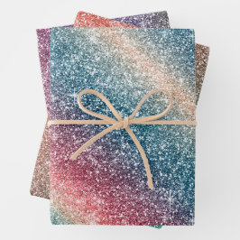 Hoja De Papel De Regalo Rainbow Glitter