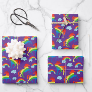 Hoja De Papel De Regalo Rainbow Unicorns