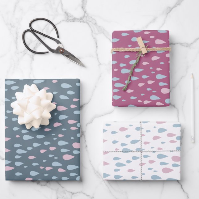 Hoja De Papel De Regalo Raindrop Baby Shower Gift (Anverso)