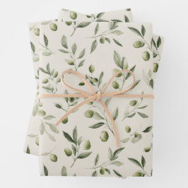 Hoja De Papel De Regalo Rama de oliva - Mediterráneo
