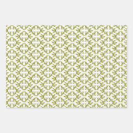 Hoja De Papel De Regalo Rama de oliva y patrón de queso amarillo