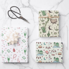 Hoja De Papel De Regalo Ramadán musulmán estético colorido y Eid