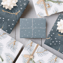 Hoja De Papel De Regalo Ramas de aves con copos de nieve |