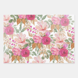 Hoja De Papel De Regalo Ramo de flores de primavera en pastel suave