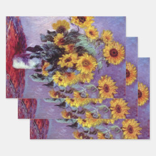 Hoja De Papel De Regalo Ramo de girasoles por Claude Monet, Arte Vintage