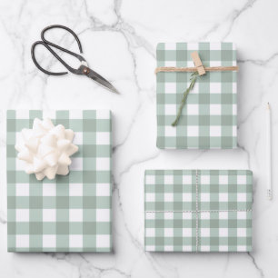 Hoja De Papel De Regalo Rana de burbujas Gingham - aguijón verde de laurel