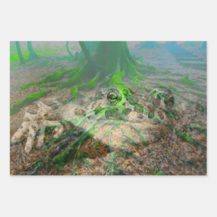 Hoja De Papel De Regalo Rana de la sapo verde