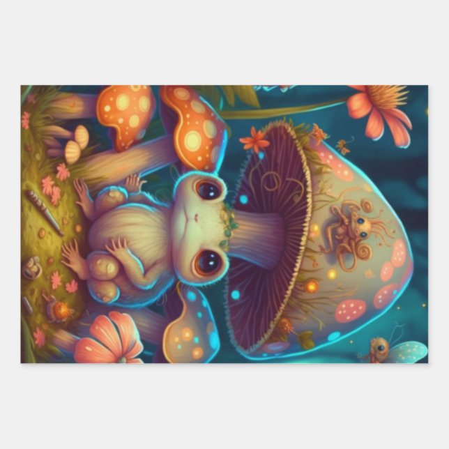 Hoja De Papel De Regalo Rana mágica de setas (Anverso)