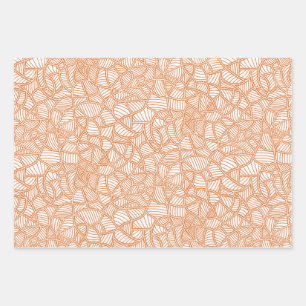 Hoja De Papel De Regalo Random Leaf Mosaic Dark Naranja