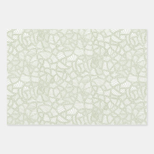 Hoja De Papel De Regalo Random Leaf Mosaic Pale Green