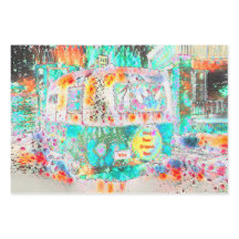 Ranura Verde Hippie Retro De Camper Y Arte Pop De 