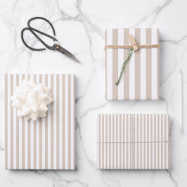 Hoja De Papel De Regalo Rayas Almendras y Blancas