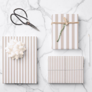 Hoja De Papel De Regalo Rayas Almendras y Blancas