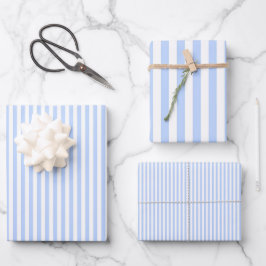 Hoja De Papel De Regalo Rayas Azules Claras y Blancas