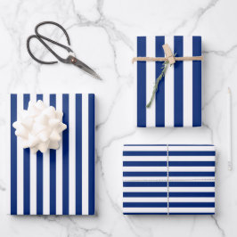 Hoja De Papel De Regalo Rayas Azules y Blancas