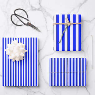 Hoja De Papel De Regalo Rayas Blancas y Azul Claro