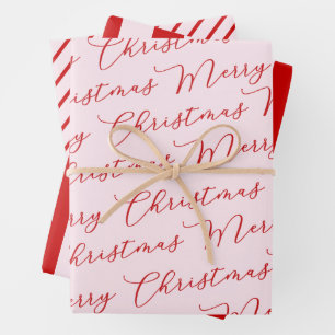Hoja De Papel De Regalo Rayas Clásicas Rosa Rojo