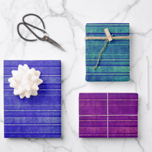 Hoja De Papel De Regalo Rayas con problemas de color azul rosado verde púr